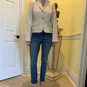 Banana Republic Tan and Cream Pinstripe Blazer Size 0